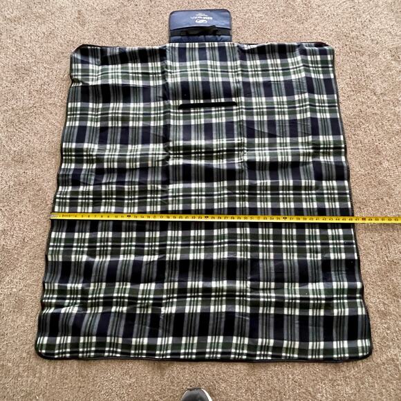 Blanket Throw With Carry Handle Cozy Warm Blue Green Plaid 46 x 52" A-51 - Picture 7 of 10